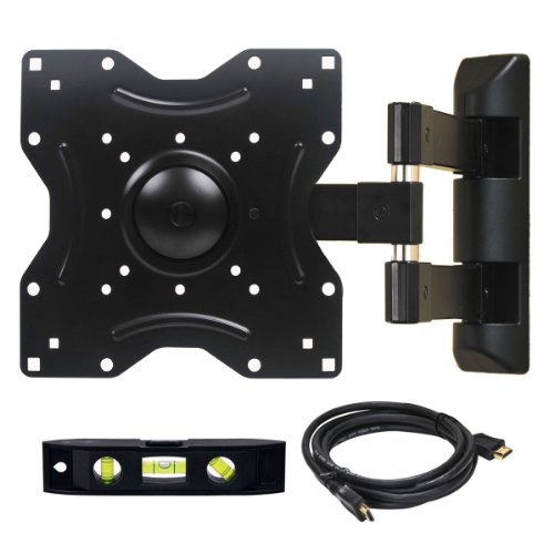 VideoSecu LCD LED TV Wall Mount Full Motion with Swivel Articulating Arm for 23-37, up to 42 in TV Flat Panel Screen With VESA 200 100, 20 in extension and Post-installation Leveling System A35