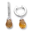 Diamond-Accented Citrine Earrings