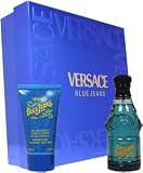 Blue Jeans by Gianni Versace for Men 2 Piece Set Includes: 2.5 oz Eau de Toilette Spray + 2.5 Foaming Gel for Body and Hair