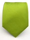 100% Silk Woven Lime Solid Herringbone Tie