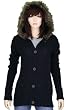 Roxy Womens "Arctic Circle" Knit Hoodie Button Up Black 467315R-BLK