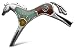 Sterling Silver Yellow Jasper, Turquoise, & Red Japer Inlay Mosaic Horse Pin