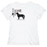 T-Shirt Woman White  I Love My Bernese Mountain Dogs / Urban Style - Brush  Dog