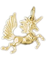 Dazzlers Solid 14 karats Gold 3D Horse Unicorn Charm Pendant available in three colors from jewelsberry (weights: 1.9 grams only)