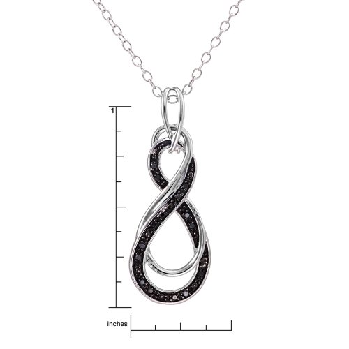 Carbonado ♦♦♦ » Sterling Silver Black Diamond Infinity Twist Pendant