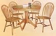 BEAUTIFUL NATURAL FINISH ROUND PEDESTAL TABLE W.4 CHAIR