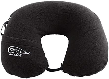 Travel Billow TBBLK 2-in-1 Travel Neck Pillow and Blanket Companion, Black