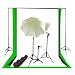 CowboyStudio Photography/Video Studio Triple Lighting Kit with 10ft x 12ft Black, White and Green Muslins Backdrops and Background Support System with Case