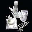 Baptismal Gift Set in Spanish with Candle, Handkerchief, Rosary, New Testament, and Shell (Bautizo Set de Regalo)