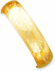 Genuine 14K Yellow Gold 11/16 Oversize Florentine Engraved Hinged Bangle Bracelet 25 Grams Of Gold 100% Satisfaction Guaranteed.