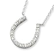 Sterling Silver CZ Horse Shoe Necklace