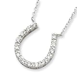 Sterling Silver CZ Horse Shoe Necklace