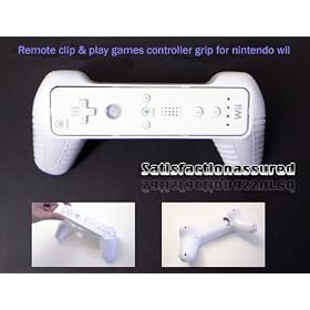 Remote Clip & Play Games Controller Grip for Nintendo Wii