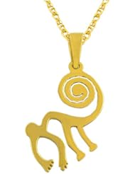 14 Karat Yellow Gold Monkey Pendant With 18-inch Rope Chain