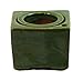 Square Self Watering Ceramic Pot with Felt Feet - Green - 4 3/8