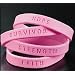 Set Of 4 Pink Silicone Breast Cancer Awareness Bracelets / Assorted
