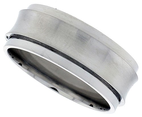 Surgical Steel Spinner Ring with Concaved Satined Center