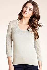 Indigo Collection Pure Cotton Pointelle Jumper