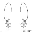 DV ITALY Majestic Hoops Earrings With Cubic zirconia Made in 925 Sterling silver Length 46.5mm