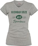 Michigan State Spartans Women's Grey V-neck Long Body T-Shirt