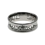 316L Stainless Steel Ring with Laser Cut-Out and Scorpio Print, Width: 8mm, Sizes: 9.0-12.0