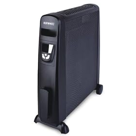 Duronic HV102 Black Digital Display Mica Panel 2.5KW Radiant Convector Heater with thermostat and Remote control - Oil Free Heater - Heats up in 1 Minute