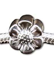 Authentic Biagi Daisy Flower Sterling Silver Charm Bead for European Bead Bracelets