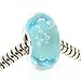 Queenberry Sterling Silver Blue Bubble Glass European Style Glass Bead Charm