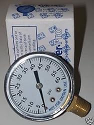 Super Pro Pool Filter 0-60 Pressure Gauge 1/4" Fitting