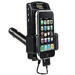 GTMax Permium Black 7-In-1 FM Transmitter Car Charger Kit for Apple Iphone 3GS 3G, IPod Nano 3rd 4th, Ipod Classic, Ipod Touch 1st 2nd