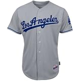 MLB Men's Los Angeles Dodgers Six Button Cool Base Authentic Road Jersey (Road Gray, 48/X-Large)