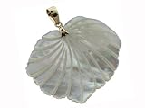 White Mother Of Pearl Beach Shell Pendant, 14k Gold