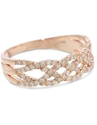 10k Pink Gold Diamond Fashion Weave Ring (3/8 cttw, H-I Color, I2 Clarity)