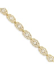 14k & Rhodium Diamond-cut Marquise Bracelet, Best Quality Free Gift Box Satisfaction Guaranteed