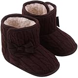 DZT1968&reg; Baby Girl Soft Sole Anti Slip Prewalker Shoes Snow Boots Socks With Bowknot