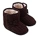 DZT1968® Baby Girl Soft Sole Anti Slip Prewalker Shoes Snow Boots Socks With Bowknot (9~12 Months, Coffee)