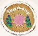 Scott's Cakes 1 lb. Chocolate Chip Cookie Cake with Pink and Purple Flower Sugar Cookie