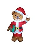 4 Foot Tall Lighted Christmas Inflatable Teddy Bear Yard Decoration