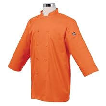 Chef Works JLCL-ORA-2XL Basic 3/4 Sleeve Chef Coat, Orange, 2XL