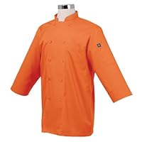 Chef Works JLCL-ORA-XL Basic 3/4 Sleeve Chef Coat, Orange, XL