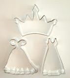 Princess Crown and Gown Cookie Cutter Collection- Tiara; Wedding Dress; Ball Gown