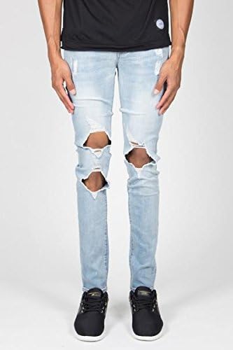 Men's Sixth June Destroyed Light Blue Jeans (34)