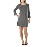 Mossimo® Black: Petites Bishop Sleeve Sweater Dress - Dark Heather Grey