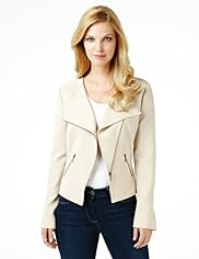 Off Centre Zip Soft Biker Jacket