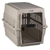 Large Travel-Aire Plastic Dog Kennel in Almond