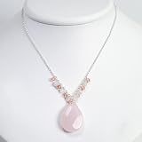 Sterling Silver Cherry/Rose Quartz Necklace - 16 Inch
