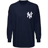 MLB Majestic New York Yankees Navy Blue Wordmark Long Sleeve T-shirt (X-Large)