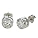 Sterling Silver Round Bezel-Set Cubic Zirconia Stud Earrings by Charles Winston