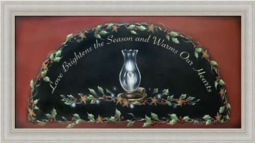 Love Brightens the Season by Margie McGinnis Holiday Décor Sign 18x10 in Framed Art Print Picture