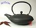 Black Tetsubin style cast iron flared teapot kettle 0.6 litre with circular design
